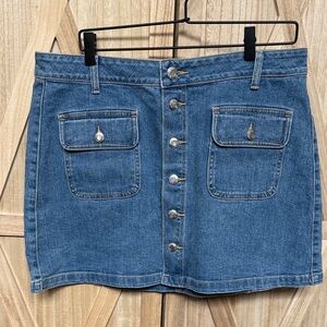 American Eagle Stretch Mid-Rise Denim Skirt 14 NWT NEW